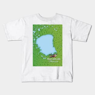 mille lacs lake Minnesota travel map Kids T-Shirt